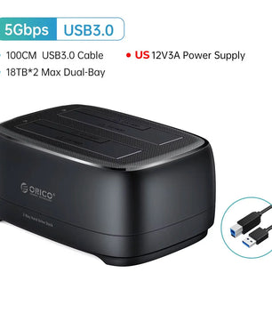Plastic USB 3.0 3.5 Inch Type-C Dual Bay Hard Drive
