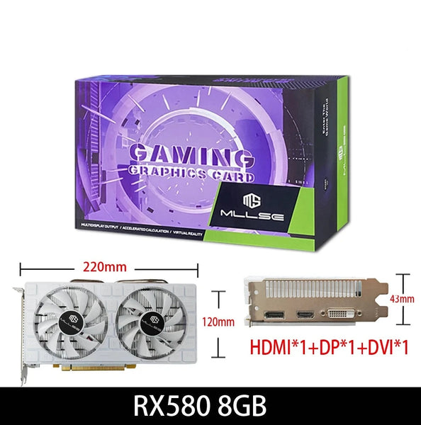 8GB RX580 Series GDDR5 Dual Fans Video Graphics Card For PC
