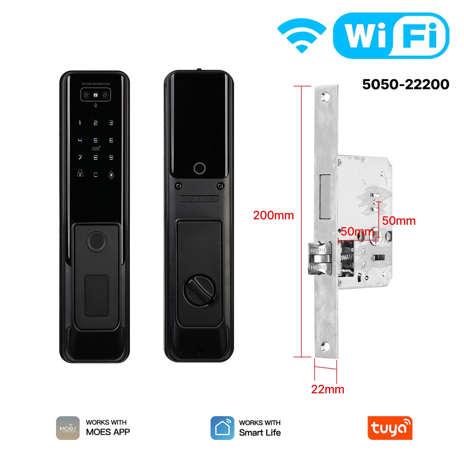 Moes Tuya WiFi Smart Door Lock Facial Palm Vein Recognition