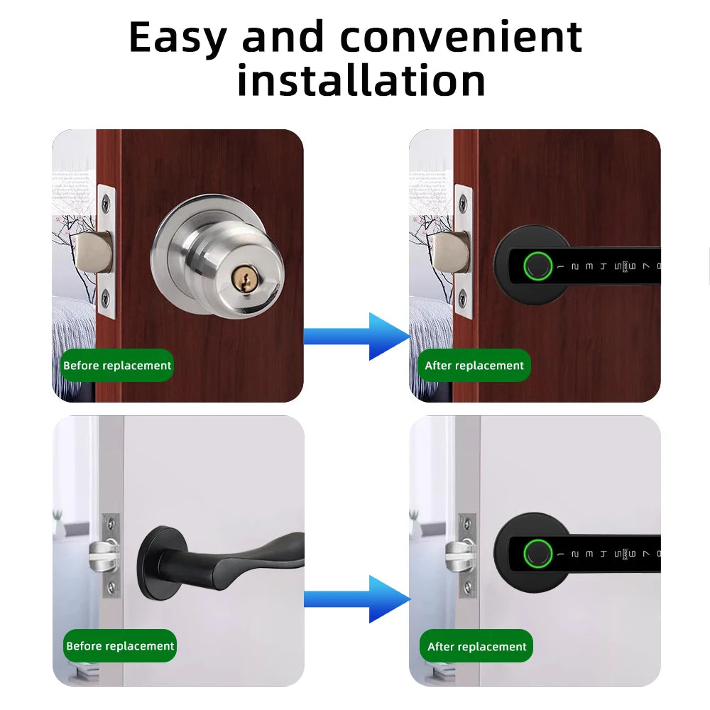 Zinc Alloy Fingerprint Electronic Bluetooth Reversible Door Lock