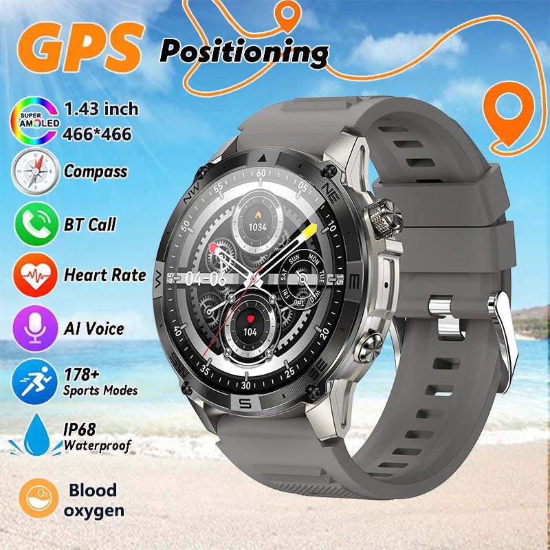 Silica Gel Waterproof Android Round Shape Bluetooth Smartwatch