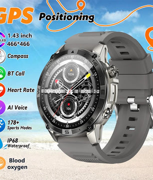 Silica Gel Waterproof Android Round Shape Bluetooth Smartwatch