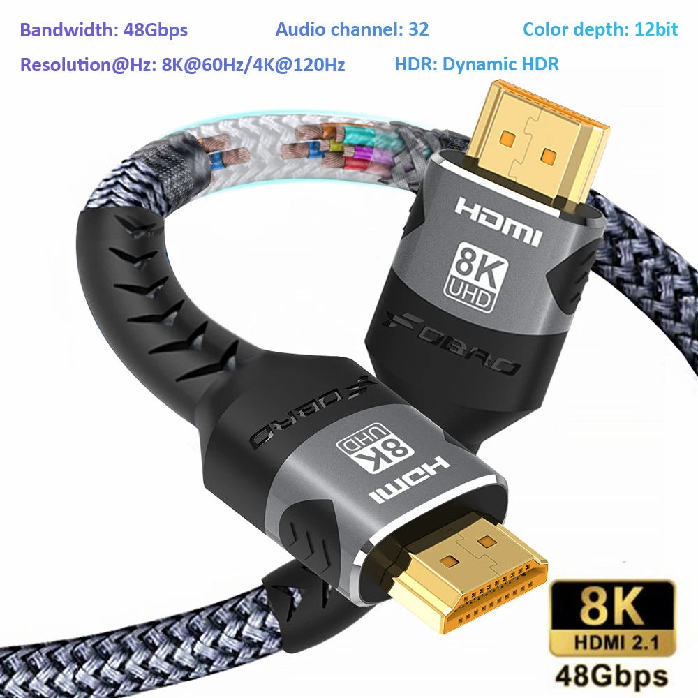 Aluminum Alloy USB HDMI Braid Shielding Video Cable Adapter For PC