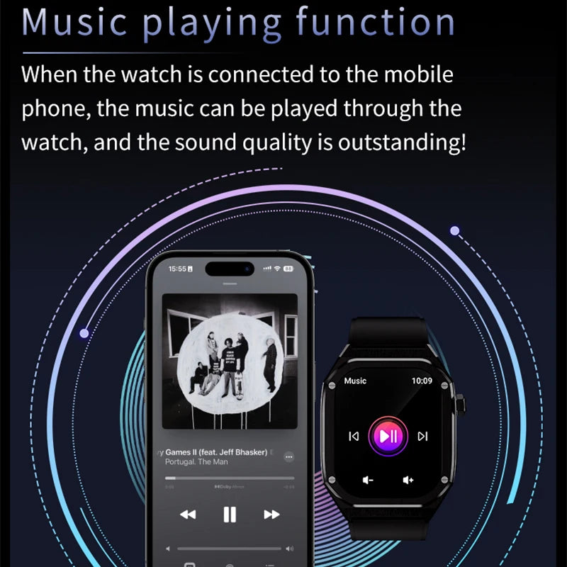 Silica Gel Waterproof Amoled Full Touch Screen Bluetooth Smartwatch