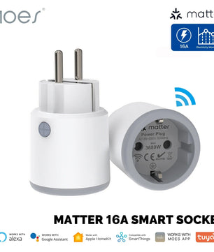 Moes Plastic Panel Voice Control Smart WIFI Power Socket Plug