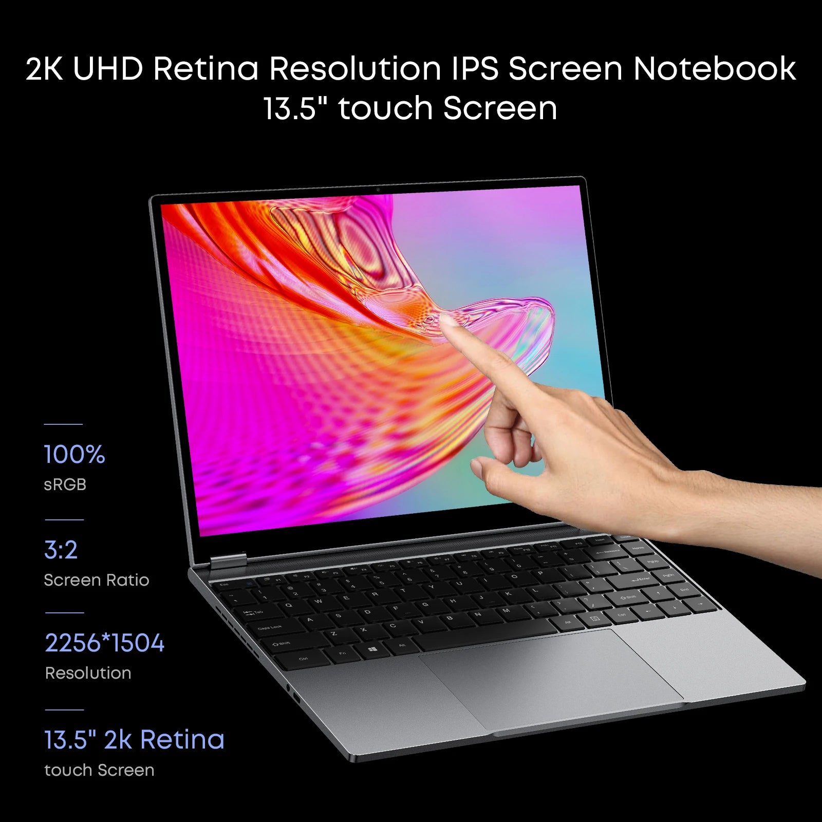13.5 Inch FreeBook N100/i3-1215U Quad Core 12GB Touch Screen Laptop