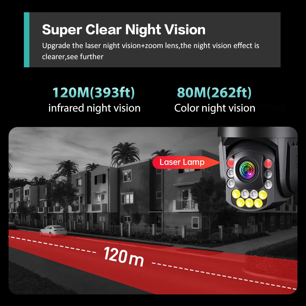 Boavision 8MP WIFI 4G Dual Lens Night Vision Security Camera