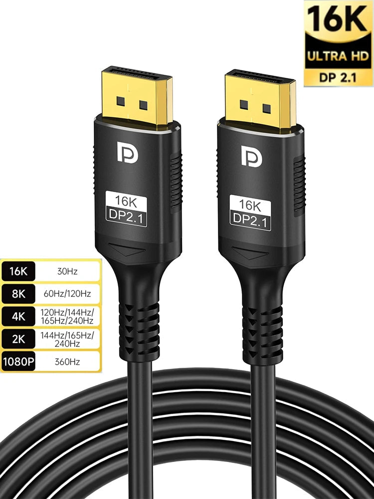 80Gbps Aluminum HDR Video Audio Mini DP Cables for Laptop Xbox