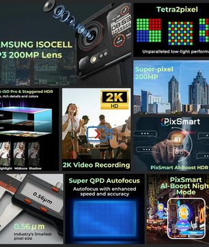 6280mAh 256GB Android Cyber 15 Rugged Type-C Smartphone