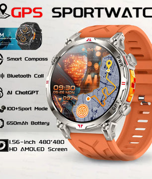 Steel Waterproof Android Round Shape On-Wrist Smartwatch