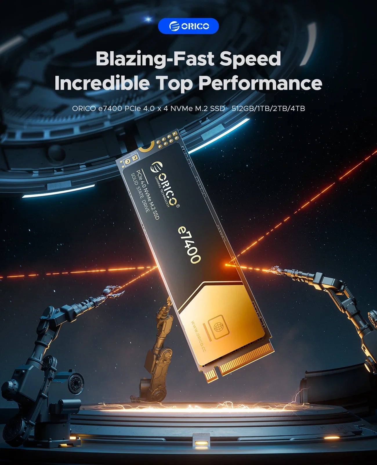 7400Mbps PCI Express M.2 Solid State Drive For Desktop and Laptop