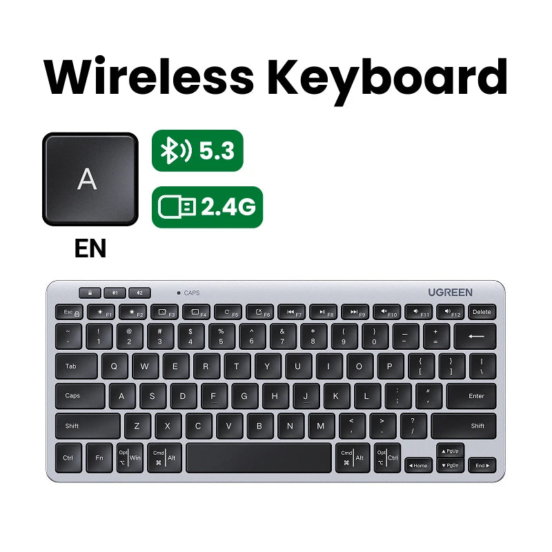 Ugreen Wireless 5.3 & 2.4G USB Bluetooth 78 Key Keyboard 