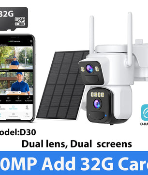 10MP 5K Wireless Solar Wifi Dual Lens Surveillance Camera