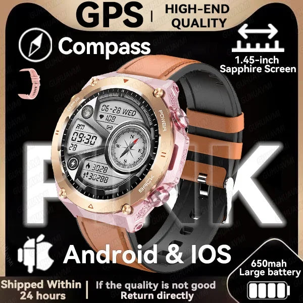 Silica Gel Waterproof Android Round Shaped Amoled Screen Smartwatch