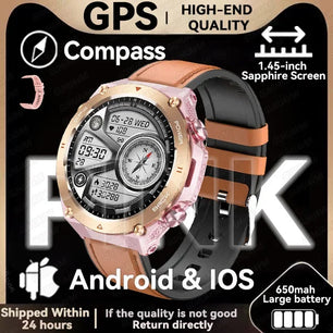 Silica Gel Waterproof Android Round Shaped Amoled Screen Smartwatch