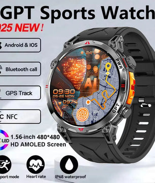 Silica Gel Amoled Display Waterproof Android Round Smartwatch