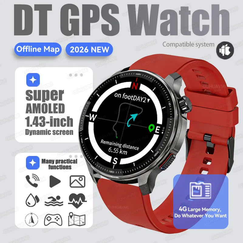 Silica Gel Waterproof Android Round Shape On-Wrist Smartwatch