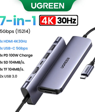 Metal USB-C HUB HDMI Compatible Card Reader for Laptop MacBook