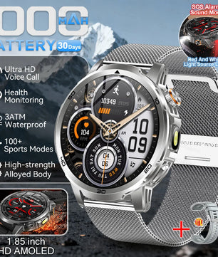 Steel Waterproof Android Round Shape On-Wrist Smartwatch