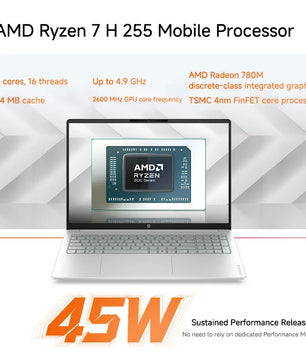 HP AMD Ryzen 7 H 255 16GB RAM 512GB SSD 16 Inch Laptop