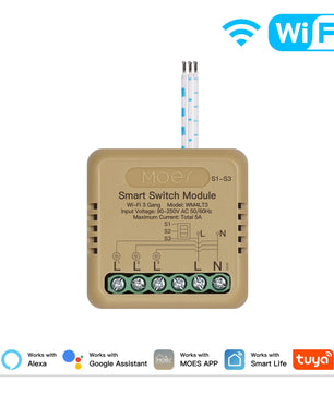 MOES WiFi Zigbee Smart Switch Module 1-4 Gang with Voice Control