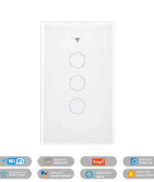 Moes Tuya WiFi Smart Light Glass Touch Panel Fireproof Switch