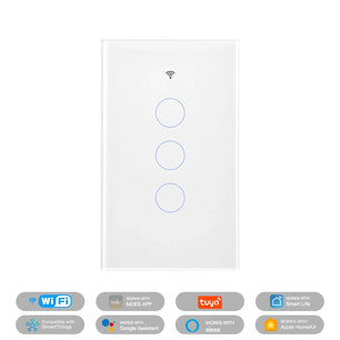 Moes Tuya WiFi Smart Light Glass Touch Panel Fireproof Switch