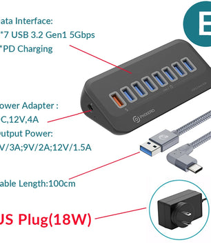 USB 3.2 Type C USB 3.0 Adapter Docking Station with SD Card for Laptop PC