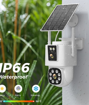 8MP 4K Solar Wifi Outdoor Dual Lens Surveillance Camera