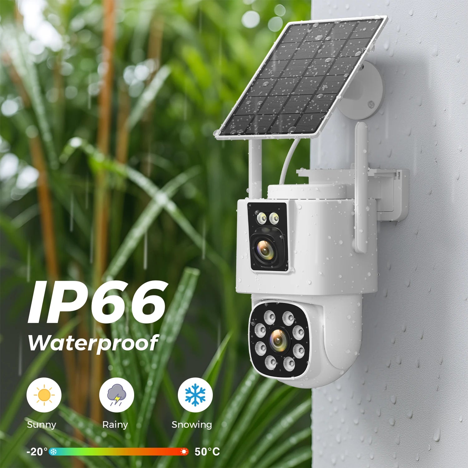 8MP 4K Solar Wifi Outdoor Dual Lens Surveillance Camera