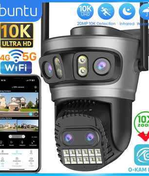 IP66 20MP Wifi Four Lens 10X Zoom Surveillance Camera