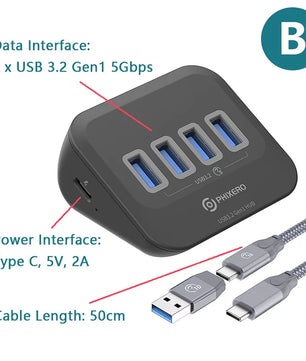 USB 3.2 Type C USB 3.0 Adapter Docking Station with SD Card for Laptop PC