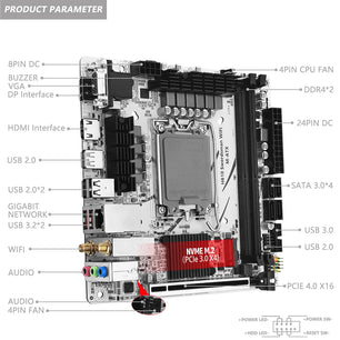 64GB RAM LGA 1700 M.2 SATA 3.0 DDR4 H610 Desktop Motherboard