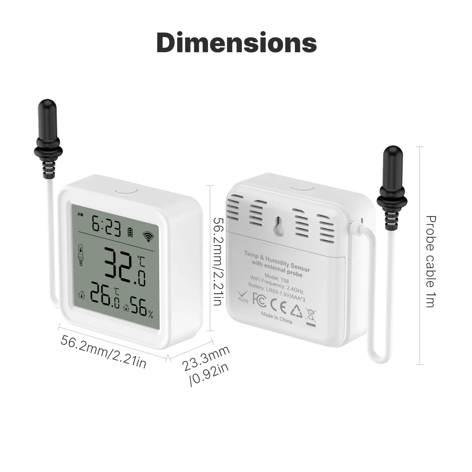 Bseed Plastic External Smart Temperature Humidity Sensor