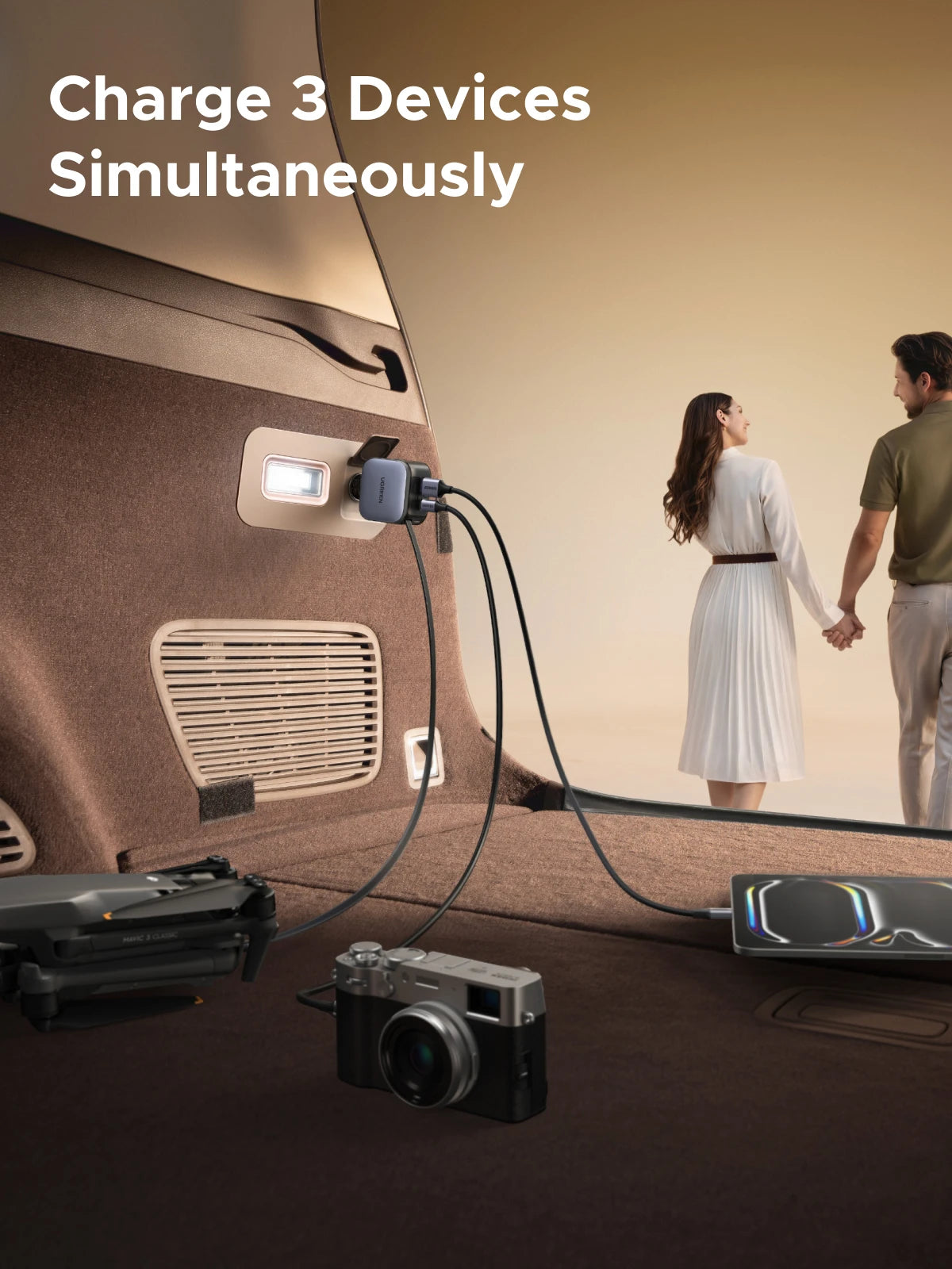 Ugreen 60W Alloy USB Type-C Car Charge For iPhone and Samsung