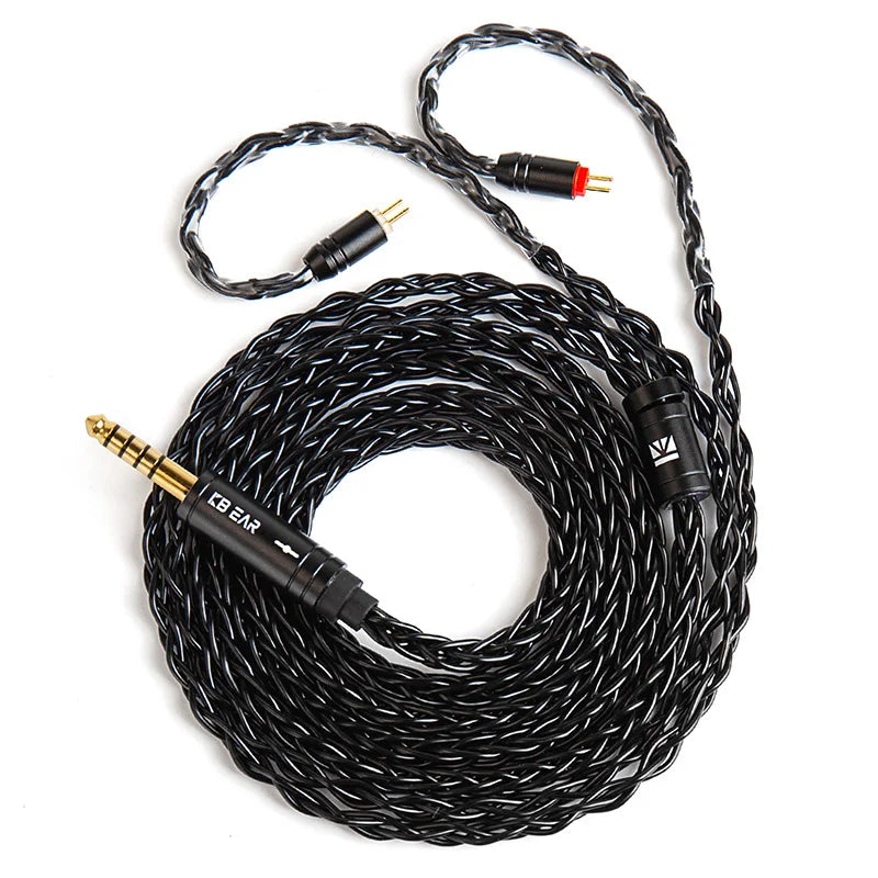 Silver Pleated Copper Flexible Enhanced Durability Headphone Cable
