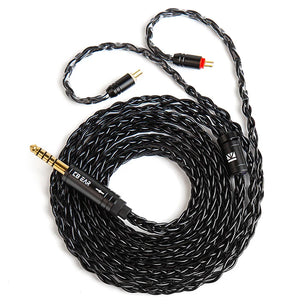 Silver Pleated Copper Flexible Enhanced Durability Headphone Cable