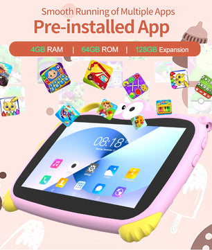 Sauenaneo 7-Inch Android 13 Kids Tablet With Dual Camera Function