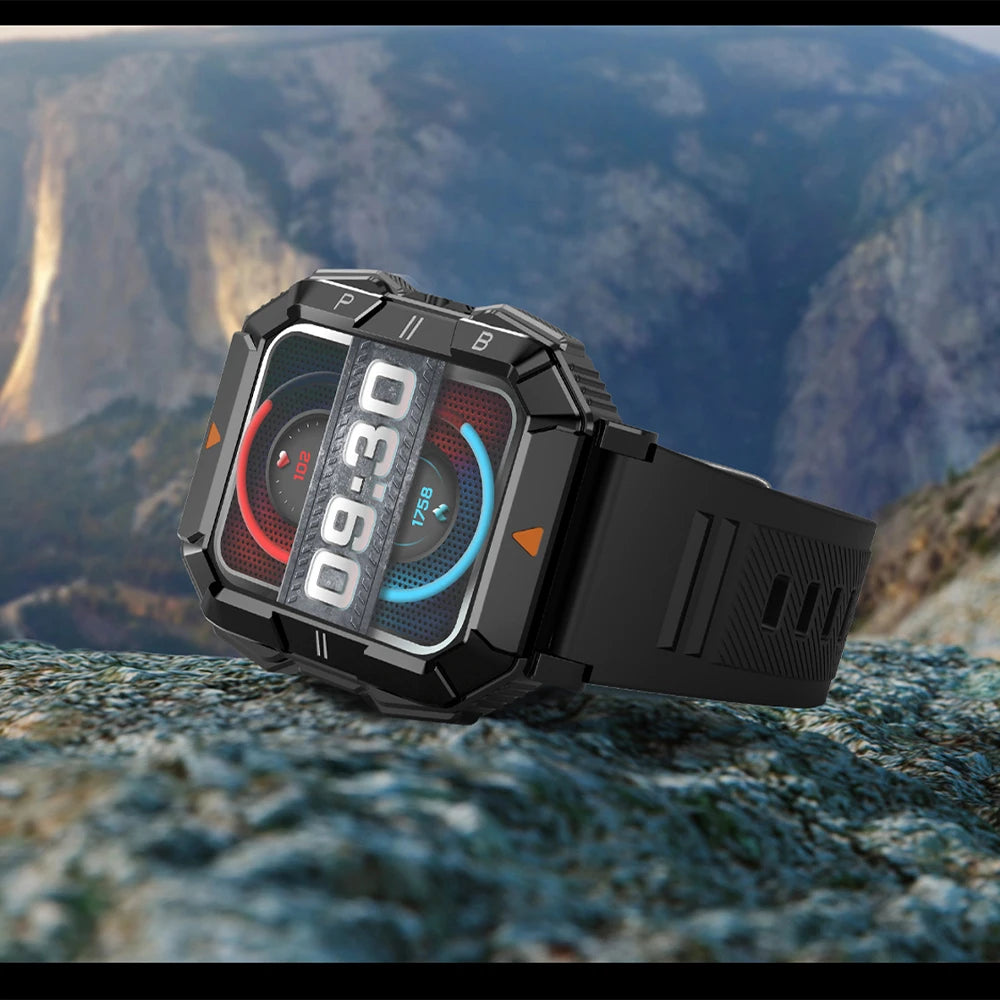 Silica Gel Waterproof Android Square Shaped Bluetooth Smartwatch