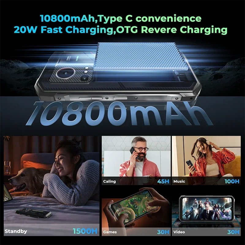 7500mAh 256GB 120Hz Android Hyper 7S 5G Rugged Smartphone