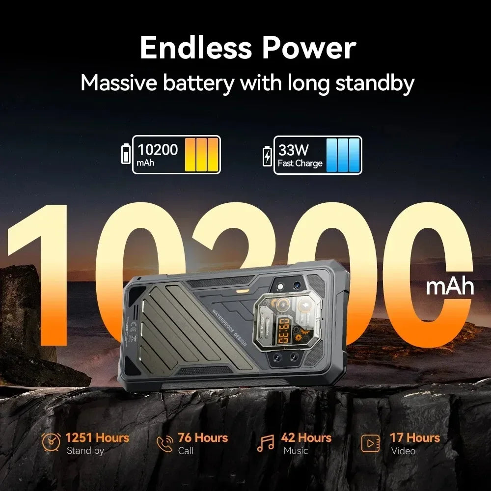 10200mAh 16GB Android KINGKONG X Rugged 5G Smartphone