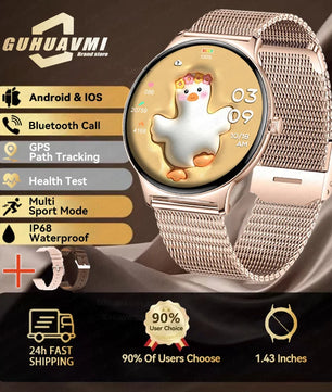 Silica Gel Full Touch Screen Android Round Shaped Digital Smartwatch