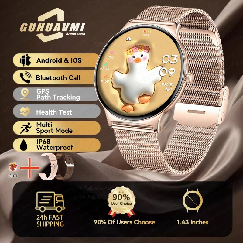 Silica Gel Full Touch Screen Android Round Shaped Digital Smartwatch