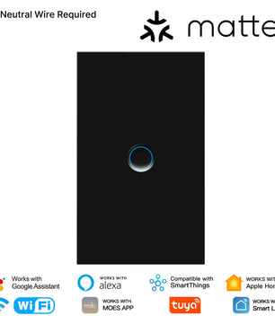 Moes Tuya WiFi Concave Glass Smart Switch with Alexa Google