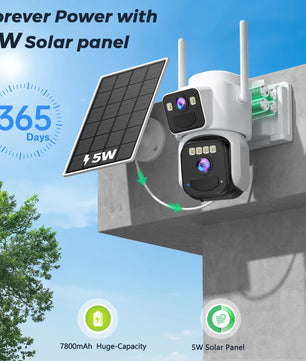 1080P 8MP 4K Dual Lens Solar Powered Wireless Camera