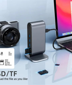 12-IN-1 Metallic Type-C HDMI Compatible RJ45 Docking Station