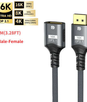 Aluminium 6.3mm HDMI-Compatible 2.1 Extension Cable For Laptop