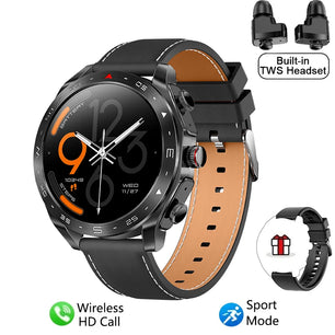 2-In-1 Waterproof Alloy AMOLED Display Smartwatch With Earphones