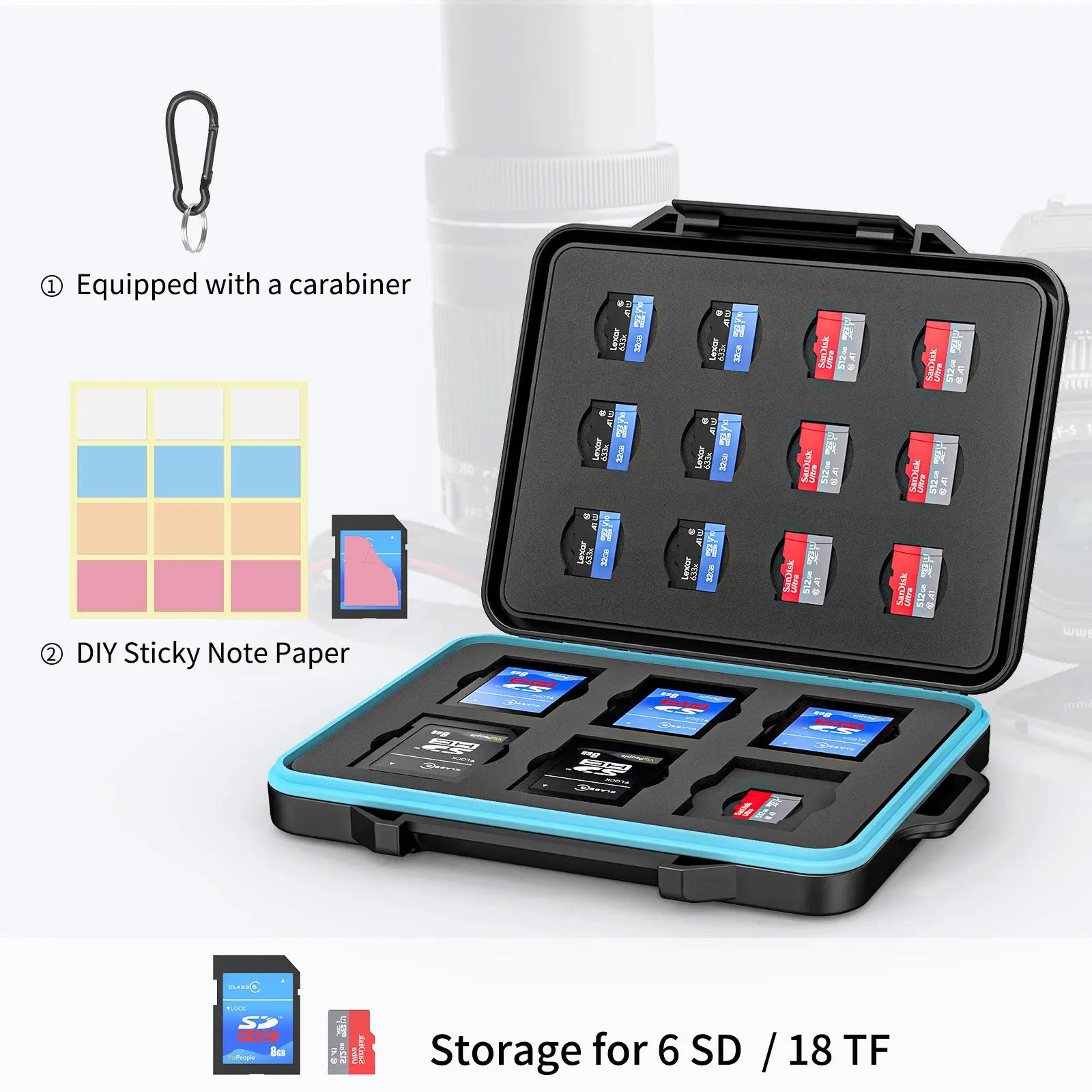 Plastic Waterproof Anti-Static Multifunction Micro SD Card Storage Box