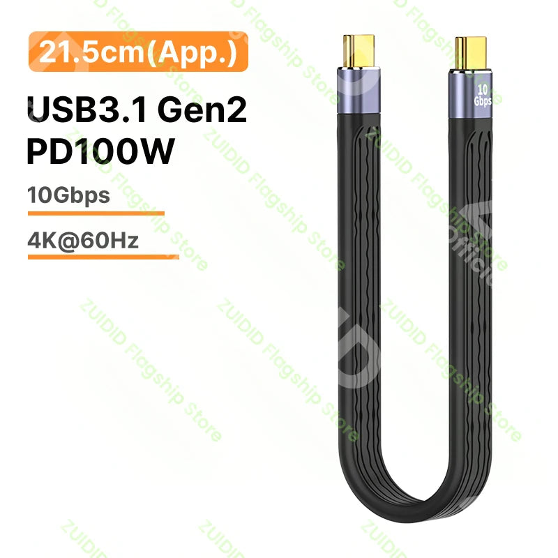 PD100W Aluminum Alloy USB4.0 Gen3 Type-C Fast Charging Cable